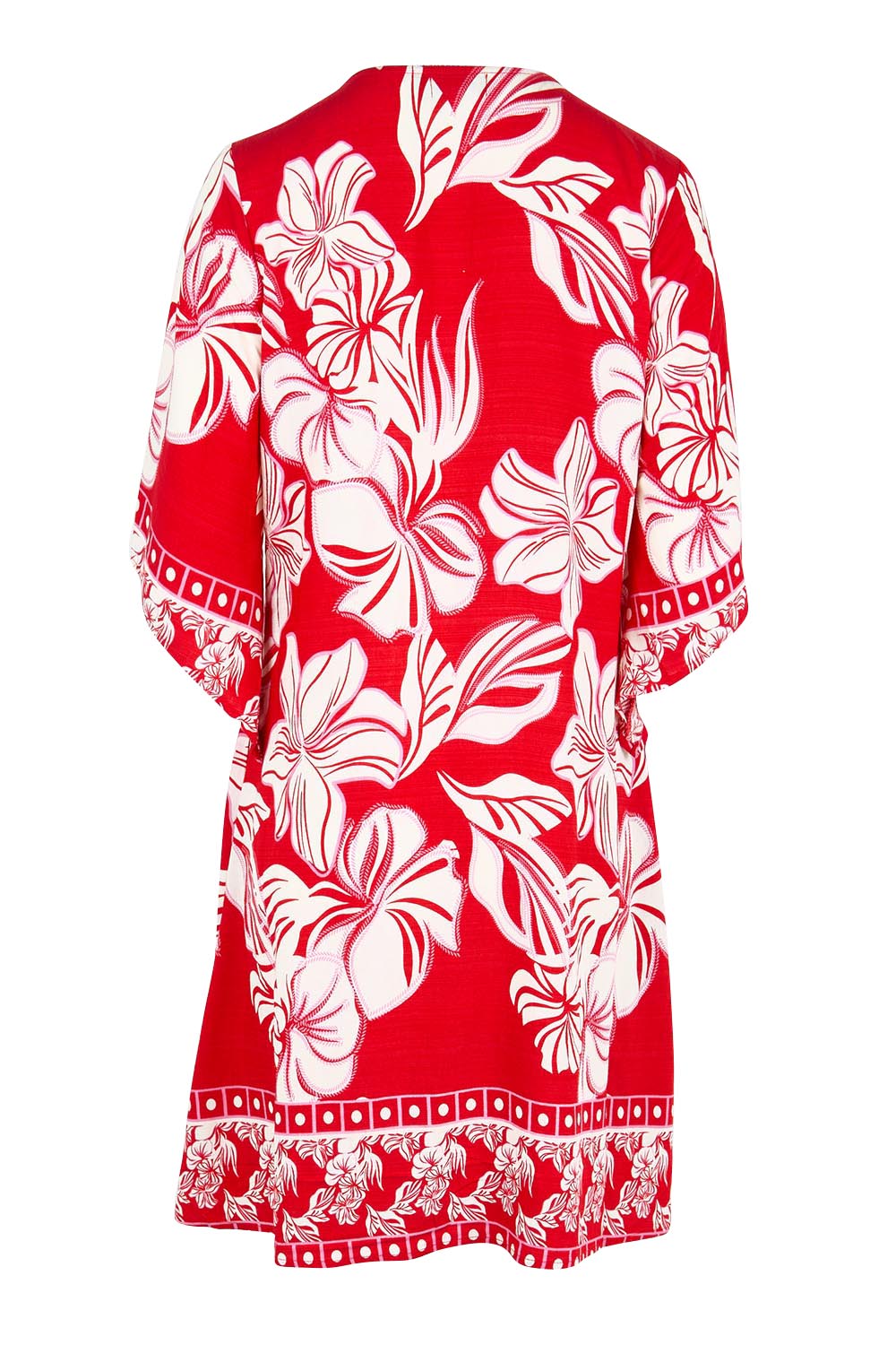 Product shot of the Sun Dress – Red in colour Red, from the back