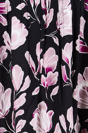 Product shot of the Kirra Pintuck Top – Blkfloral in colour Blkfloral, showing detail