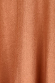 Product shot of the Core Linen V Shift Dress – Cinnamon in colour Cinnamon, showing detail