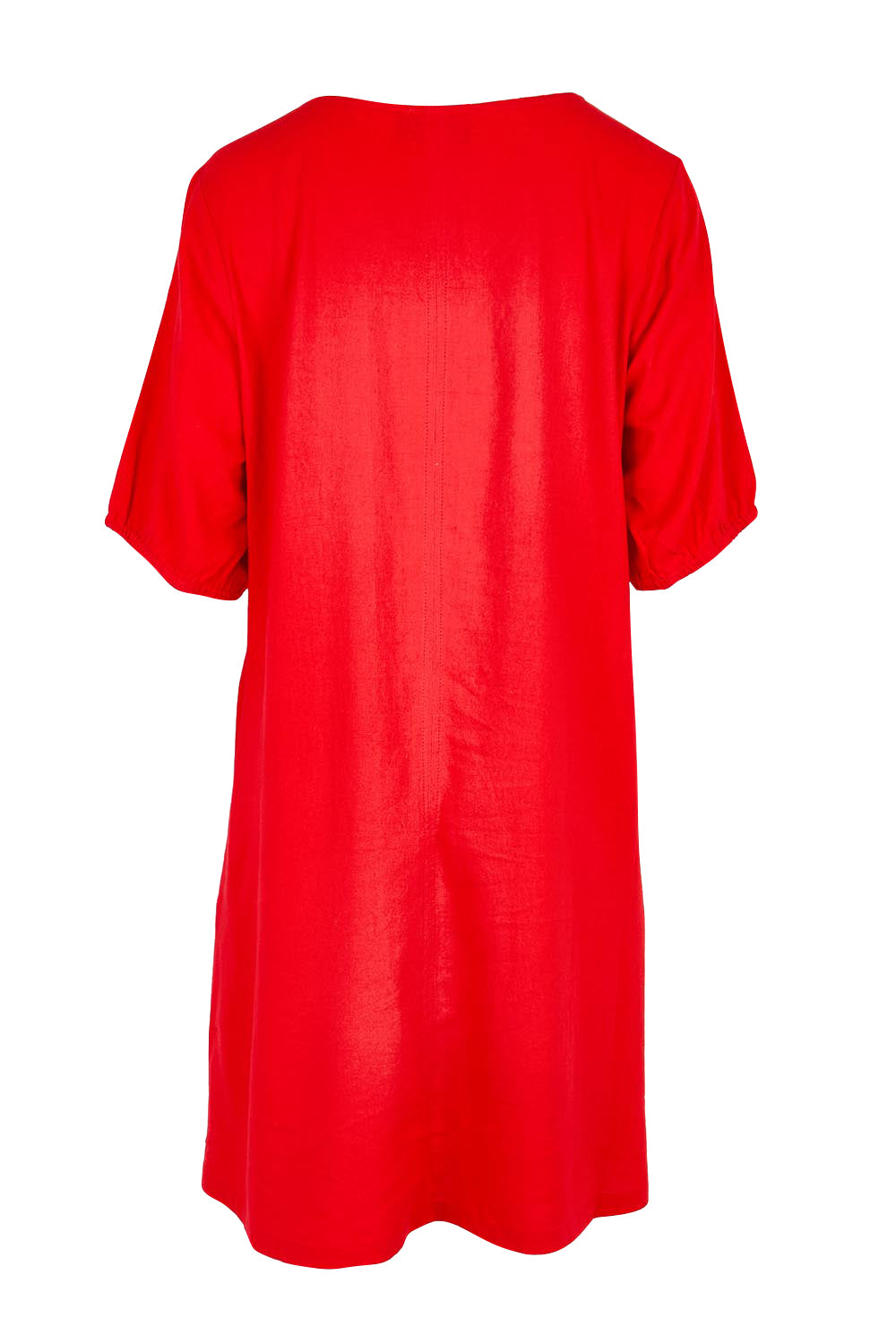 Product shot of the Core Linen V Shift Dress – Lipstick in colour Lipstick, from the back