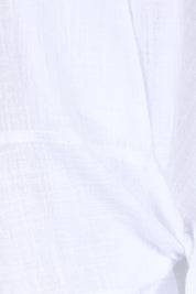 Product shot of the Core Wrap Over Top – White in colour White, showing detail