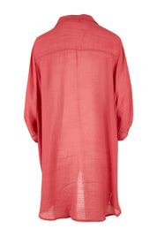 Product shot of the Snowbell Flowy Shirt in colour Clay (Pink), from the back