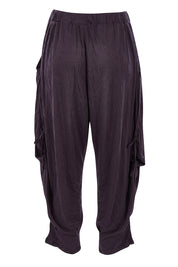Product shot of the Poppy Pant in colour Charcoal (Grey), from the back