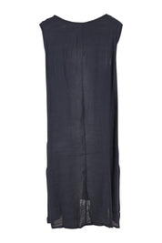 Product shot of the Periwinkle Dress Shirt Set in colour Slate (Black), from the back
