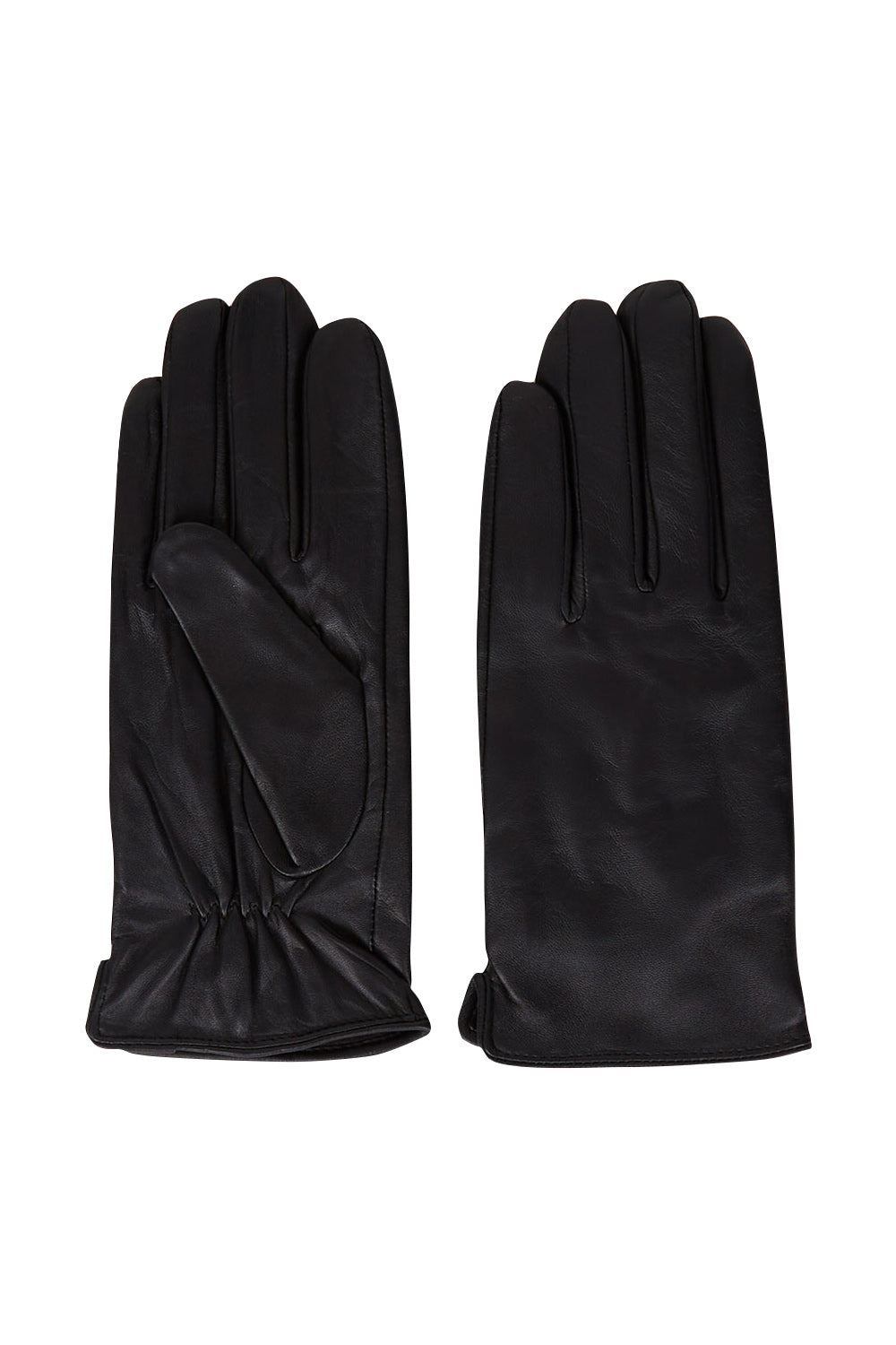 Product shot of the Classic Leather Gloves in colour Black (Black), from the front