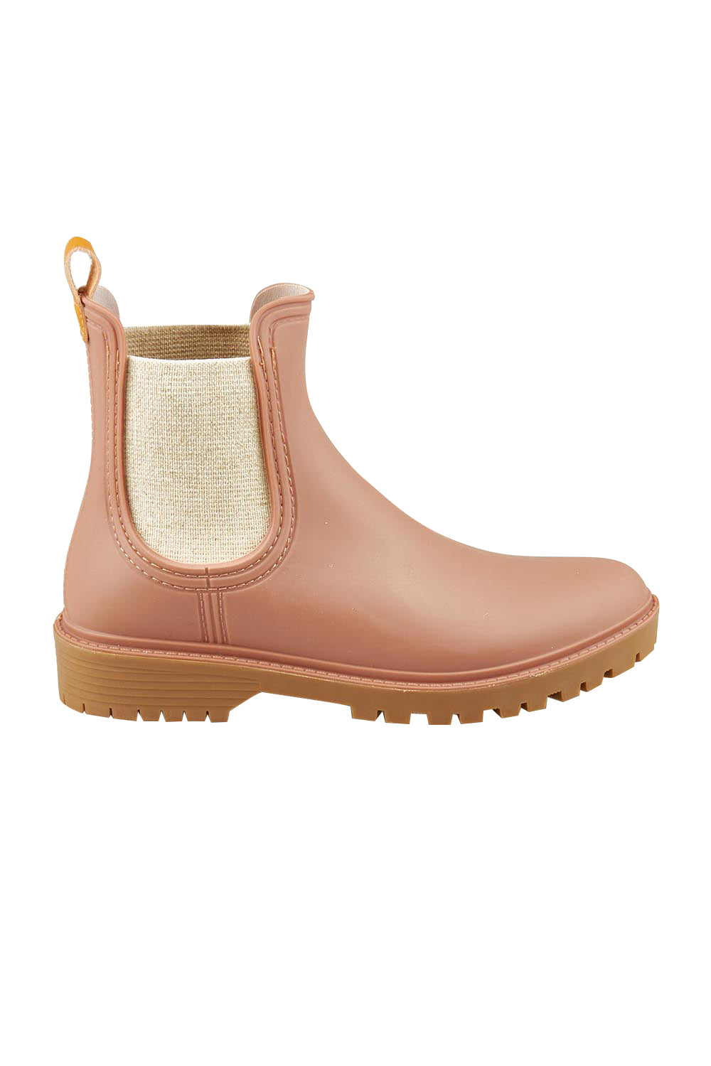 Product shot of the Laurina2 Gumboot in colour Coffee, from the front