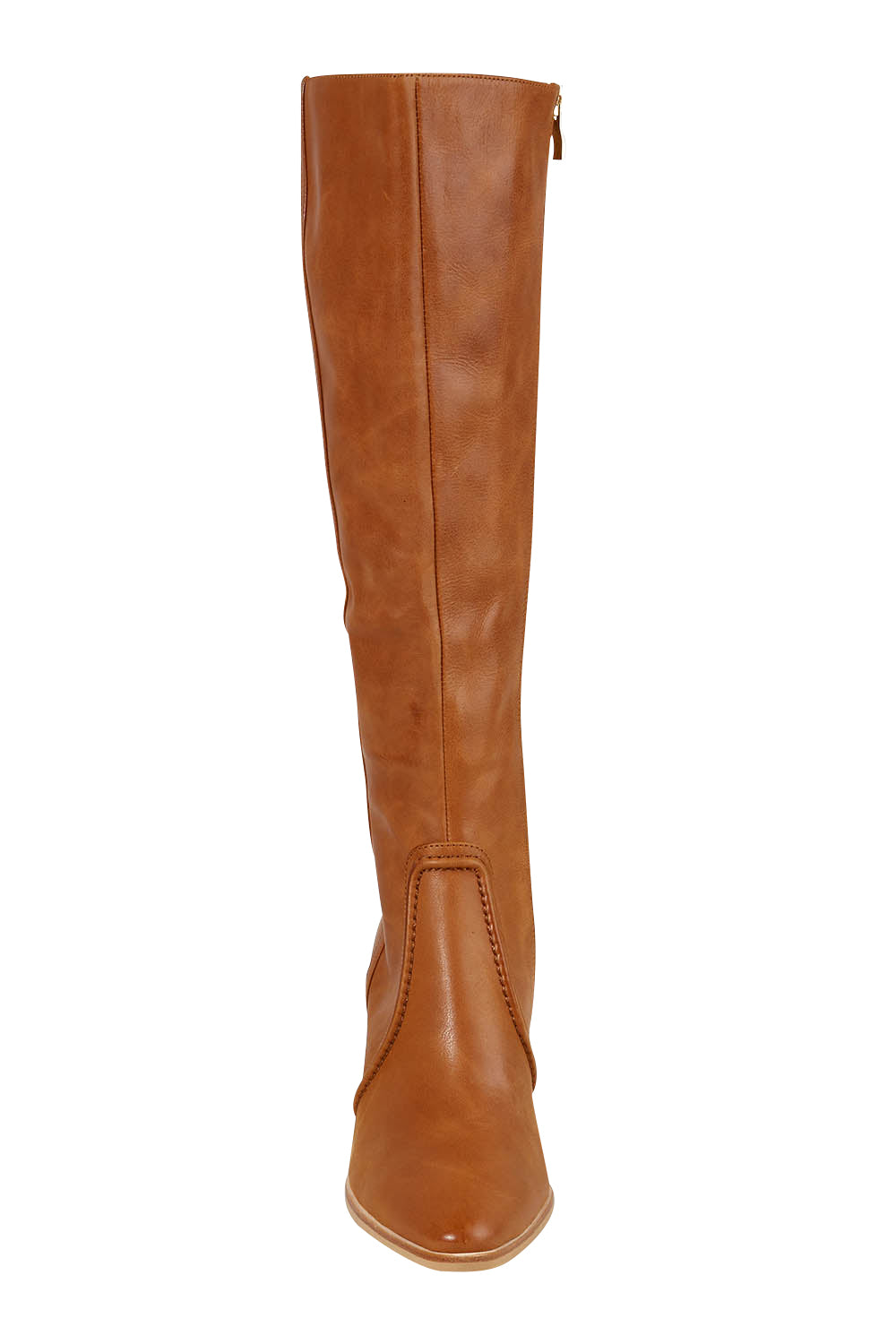 Product shot of the Ammies Leather Boot in colour Cognac, detail