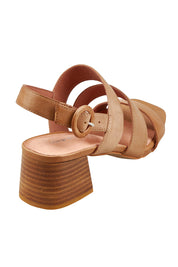 Product shot of the Felicio Leather Heel in colour Cognac, from the back