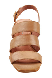 Product shot of the Felicio Leather Heel in colour Cognac, detail