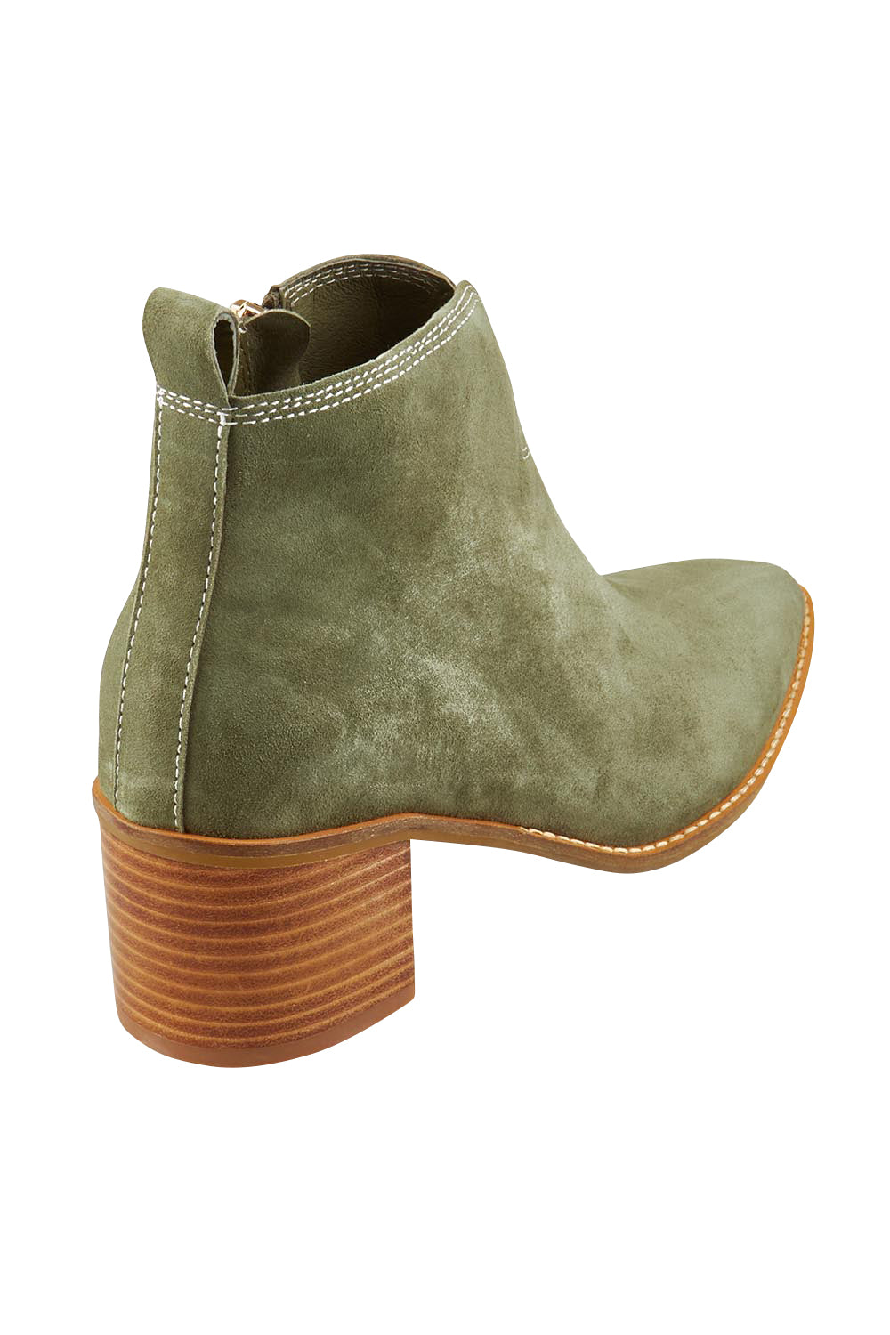 Product shot of the Fordon Suede Ankle Boot in colour Khakisuede (Green), from the back