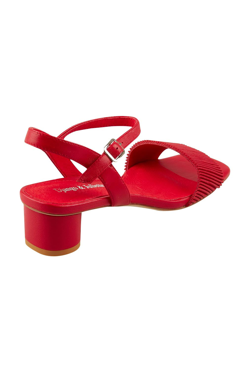 Product shot of the Hanita Leather Heel in colour Red (Red), from the back