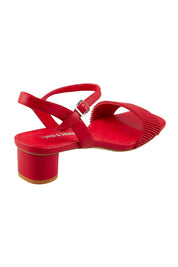 Product shot of the Hanita Leather Heel in colour Red (Red), from the back