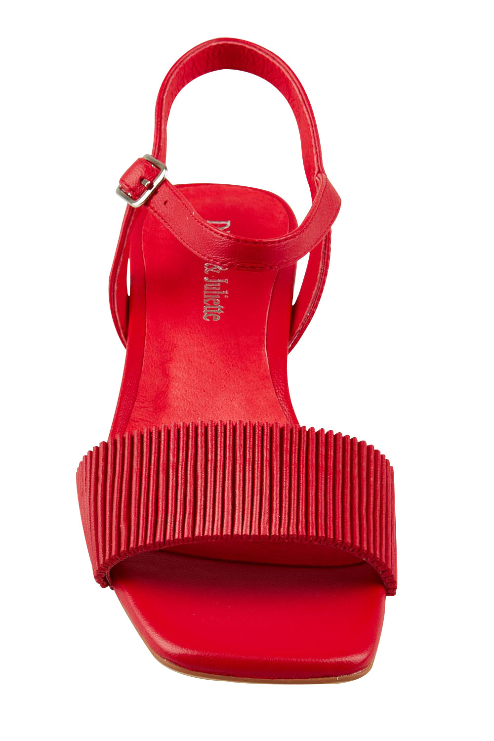 Product shot of the Hanita Leather Heel in colour Red (Red), detail