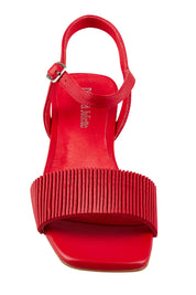 Product shot of the Hanita Leather Heel in colour Red (Red), detail