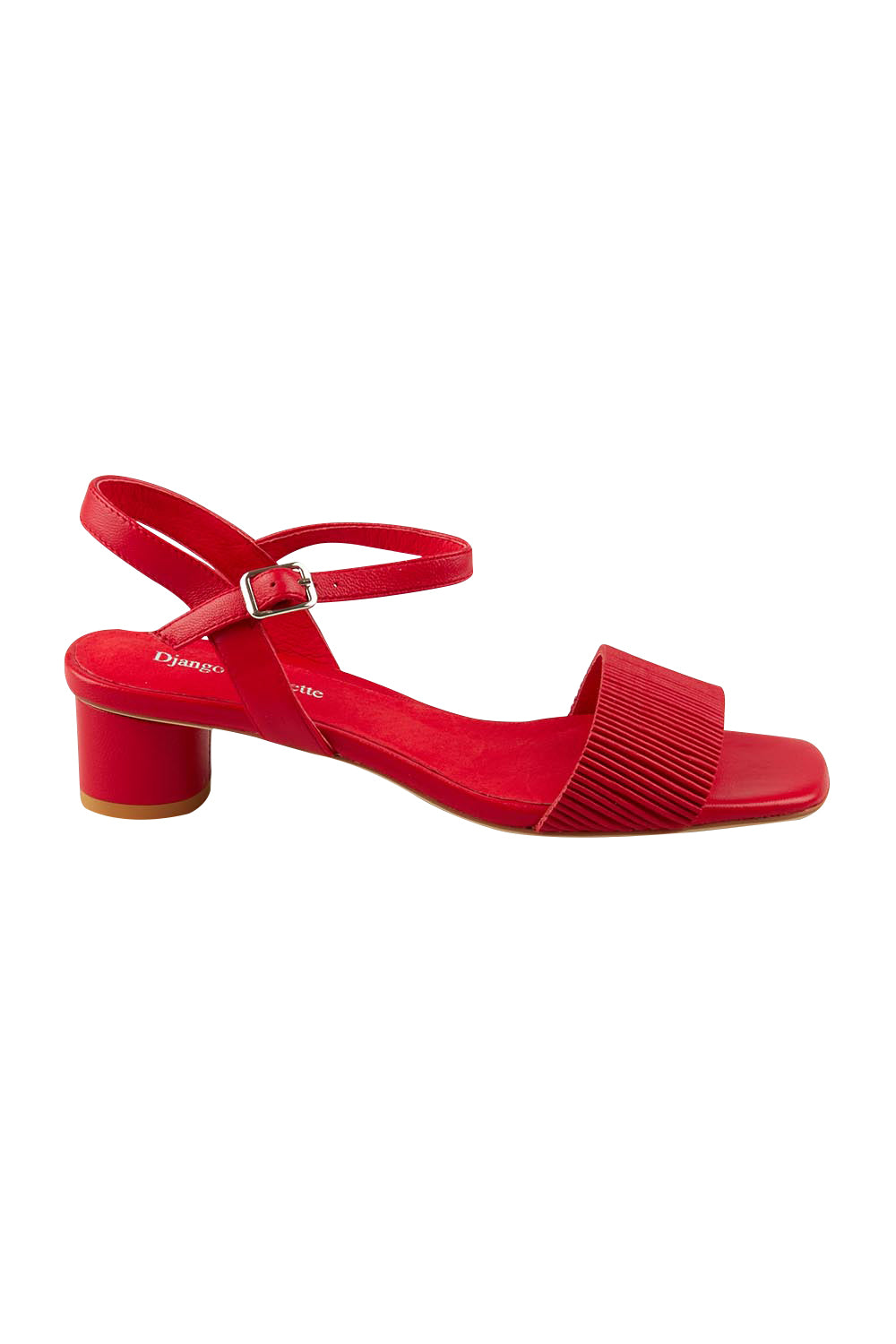 Product shot of the Hanita Leather Heel in colour Red (Red), from the front