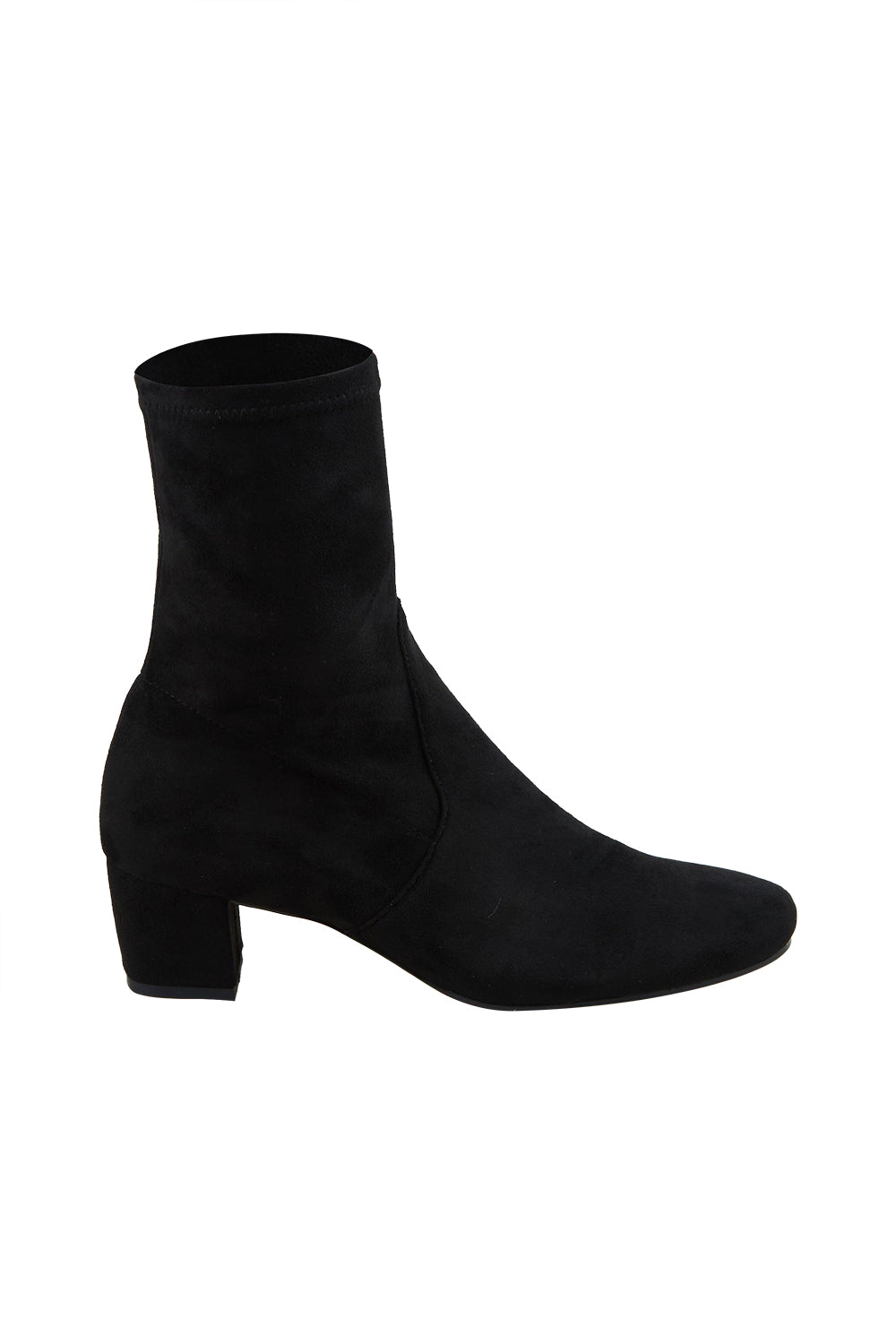 Product shot of the Hartful Stretch Ankle Boot in colour Blackmicro (Black), from the front
