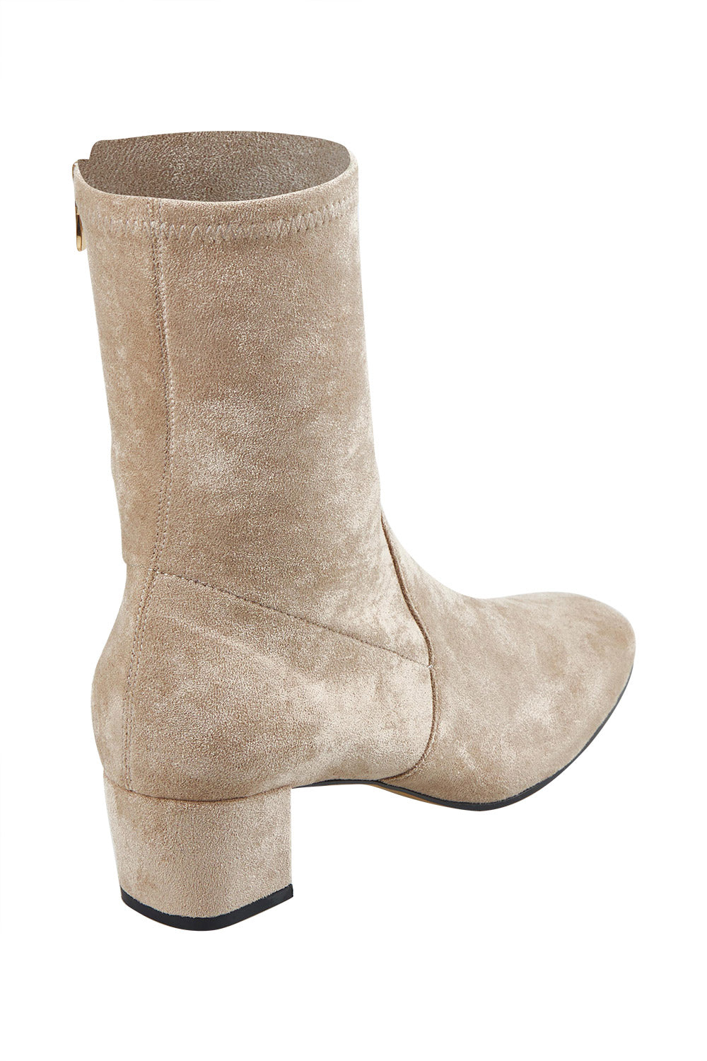 Product shot of the Hartful Stretch Ankle Boot in colour Taupemicro, from the back