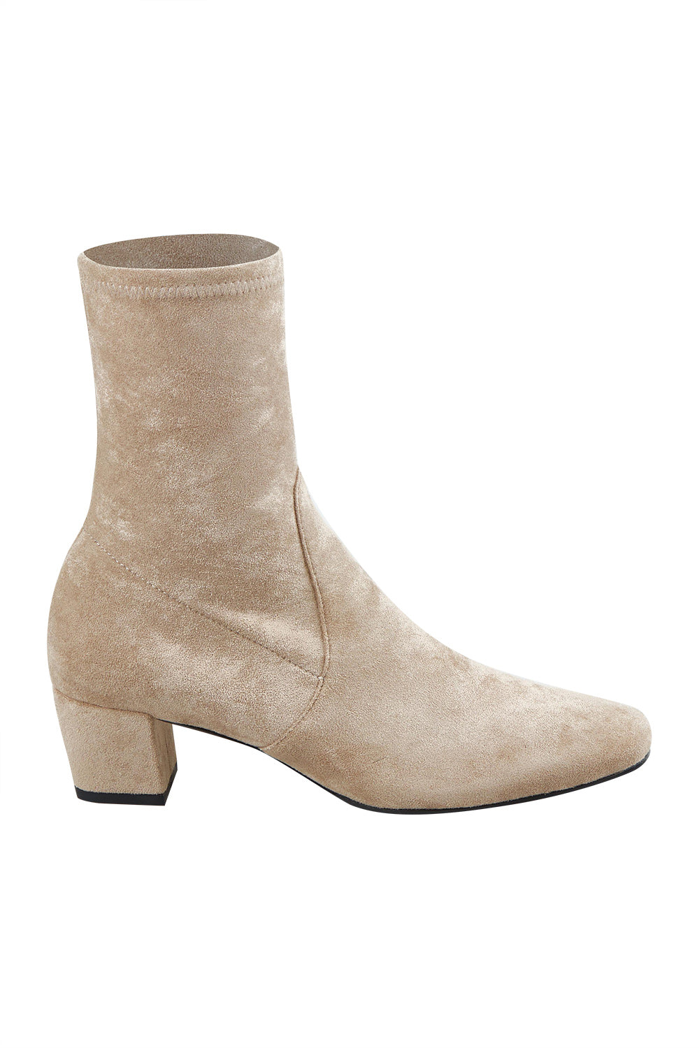 Product shot of the Hartful Stretch Ankle Boot in colour Taupemicro, from the front