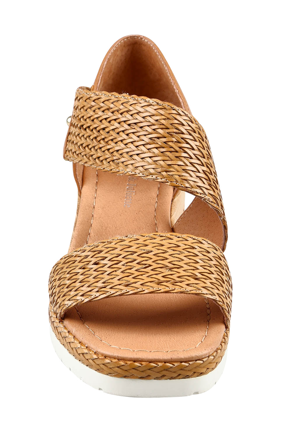Product shot of the Ide Leather Heel in colour Darktan, detail