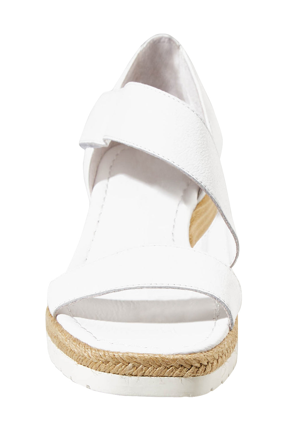 Product shot of the Inori Leather Wedge in colour White (White), detail