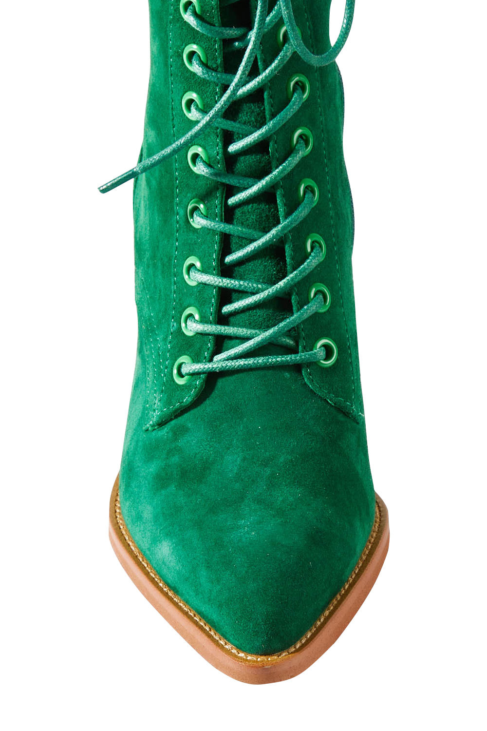 Product shot of the Major Suede Lace Up Boot in colour Dkemerald (Green), detail