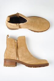 Model Genericm wearing size sample of the Marlieso Suede Ankle Boot - Ltchocsuede in colour Ltchocsuede, from an angle