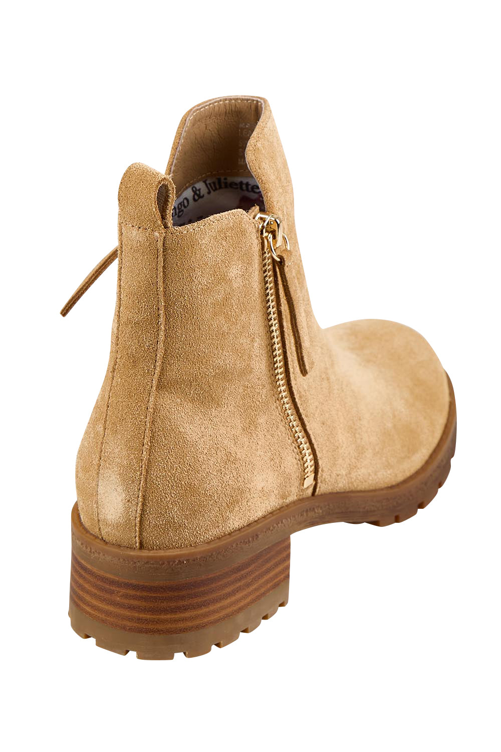 Product shot of the Marlieso Suede Ankle Boot - Ltchocsuede in colour Ltchocsuede, from the back