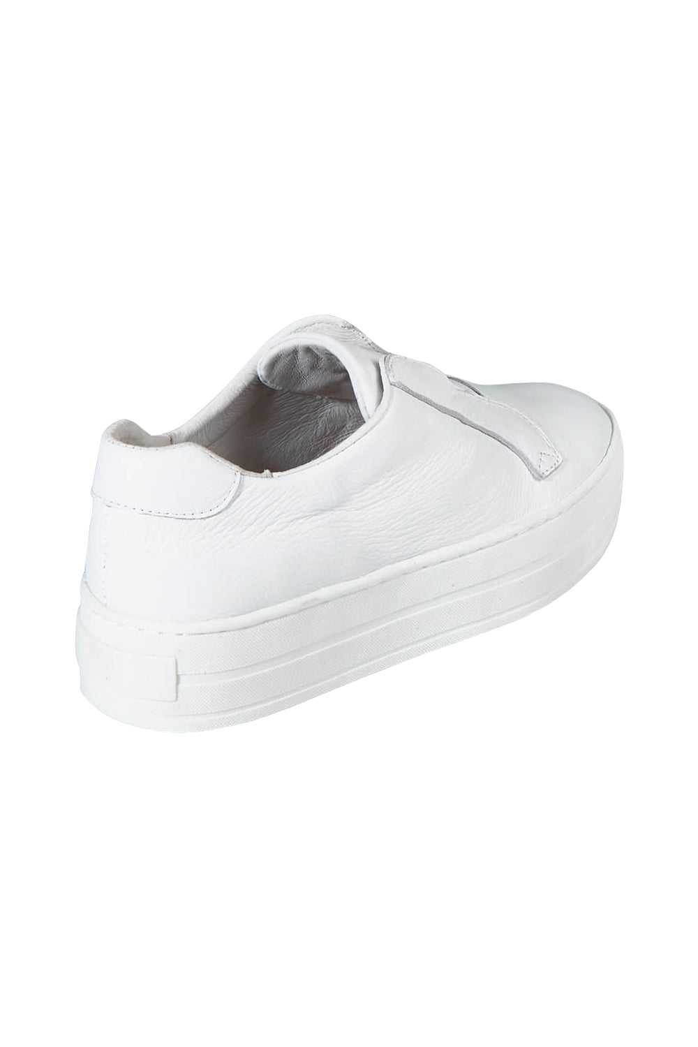 Product shot of the Shia Leather Pull On Sneaker in colour Whitewhite (White), from the back