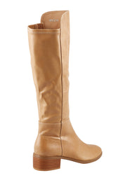 Product shot of the Tetley Leather Calf Boot in colour Cappuccino, from the back