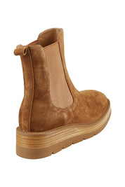Product shot of the Toovi Leather Ankle Boot in colour Nutmegnat, from the back