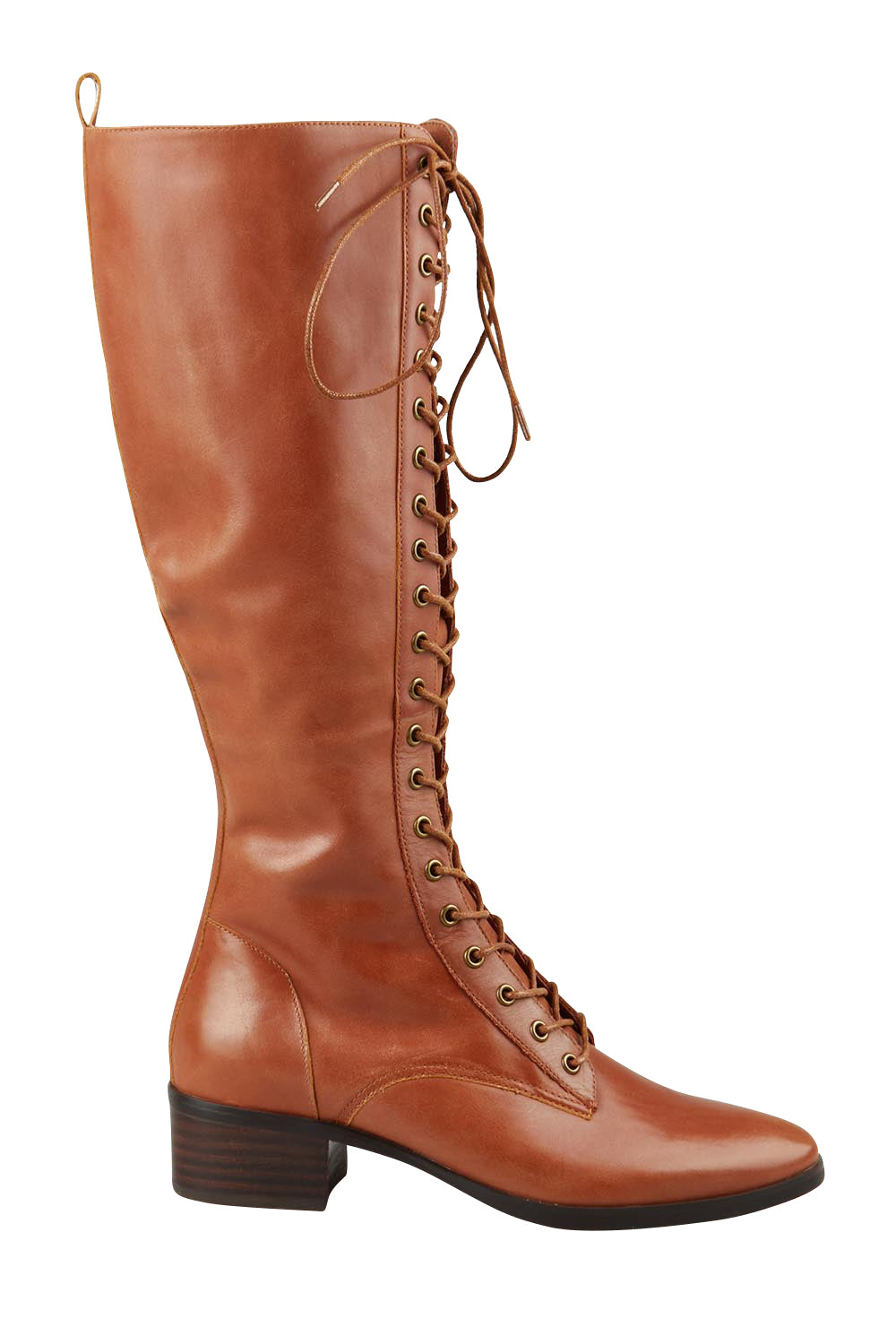 Toris Lace Up Leather Knee Boot – Newcognac