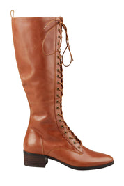 Toris Lace Up Leather Knee Boot – Newcognac