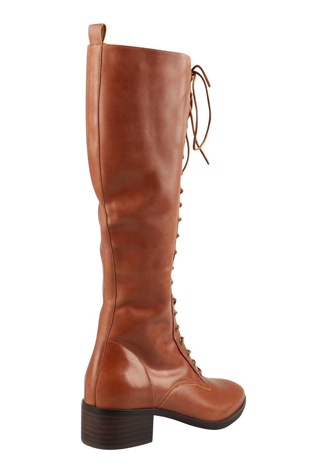 Toris Lace Up Leather Knee Boot – Newcognac