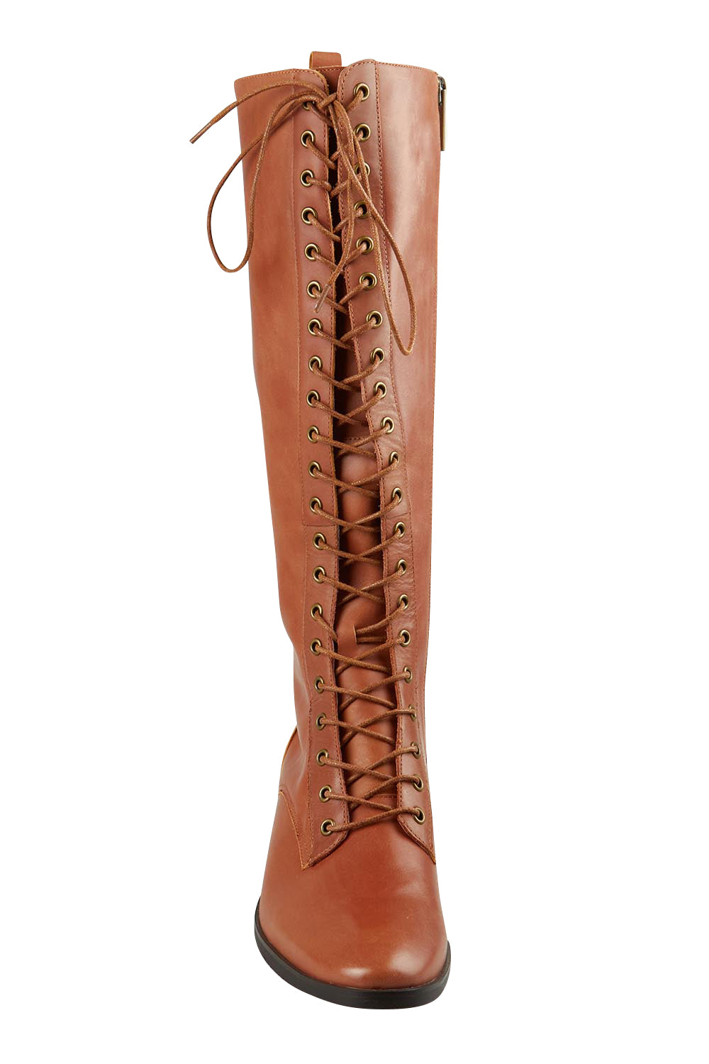 Toris Lace Up Leather Knee Boot – Newcognac