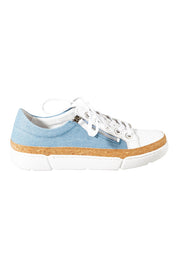 Product shot of the Torry Sneaker in colour Whtdenim (White), from the front