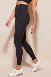 A model wearing the Essential Tight Full Length in colour Black (Black), from the front, cropped image