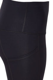 Product shot of the Essential Tight Full Length in colour Black (Black), detail
