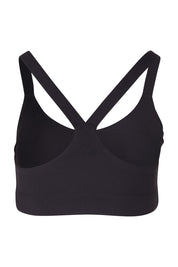 Product shot of the Say Something Crop in colour Black (Black), from the back