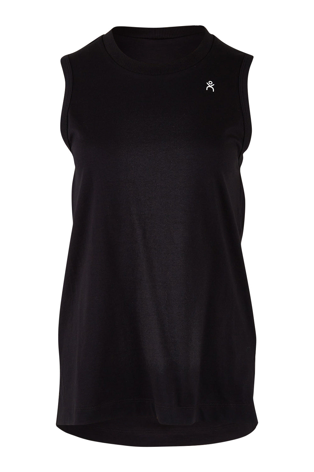 Product shot of the Champion Tank in colour Black (Black), from the front