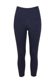 Product shot of the Harlow Ribbed Tight in colour Navy (Blue), from the front