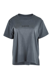 Product shot of the Way Back Tee in colour Smoke (Grey), from the front
