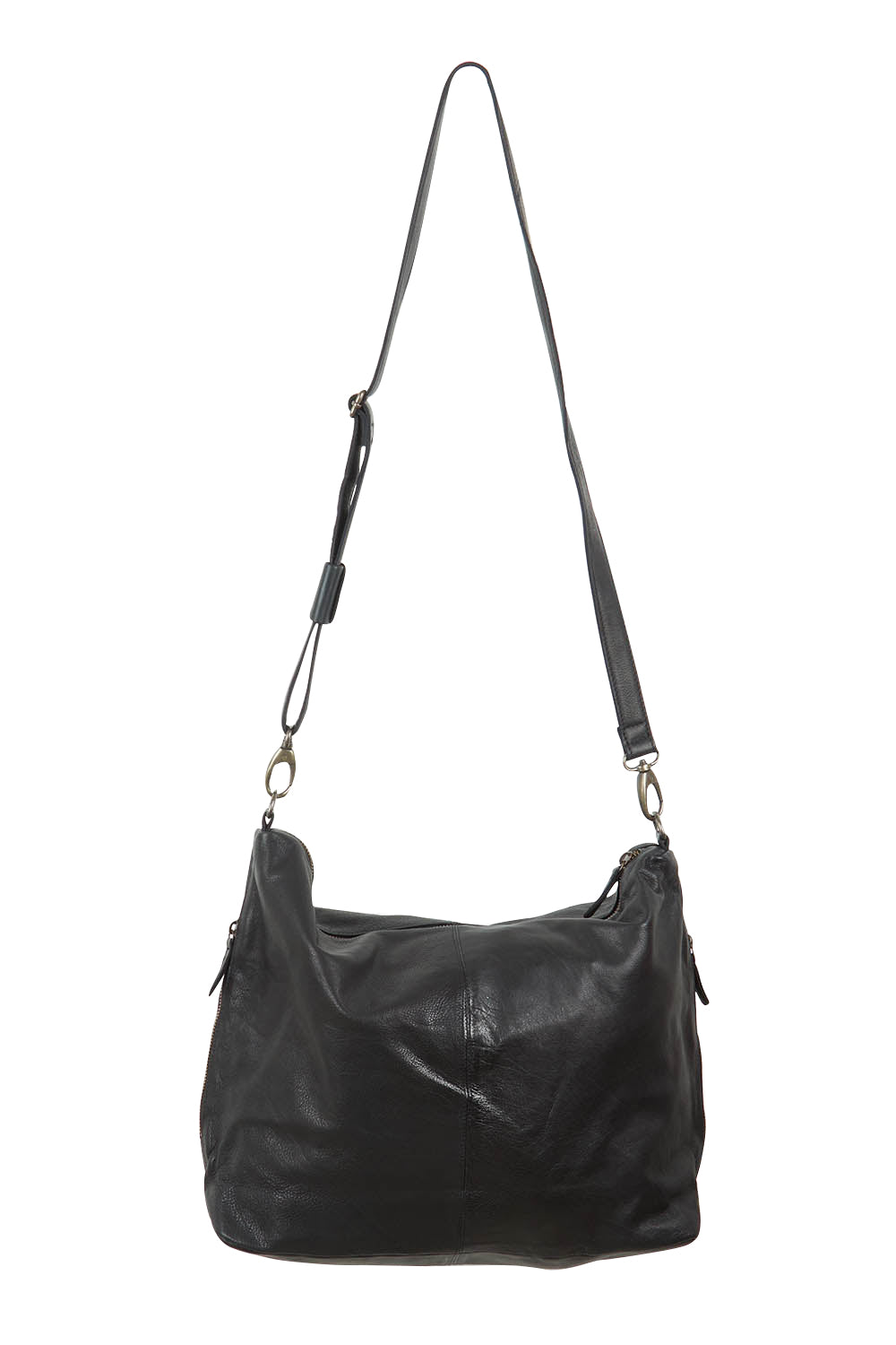 Product shot of the Adele Large Leather Bag in colour Black (Black), detail