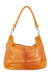 Product shot of the Adele Large Leather Bag in colour Tan, from the back