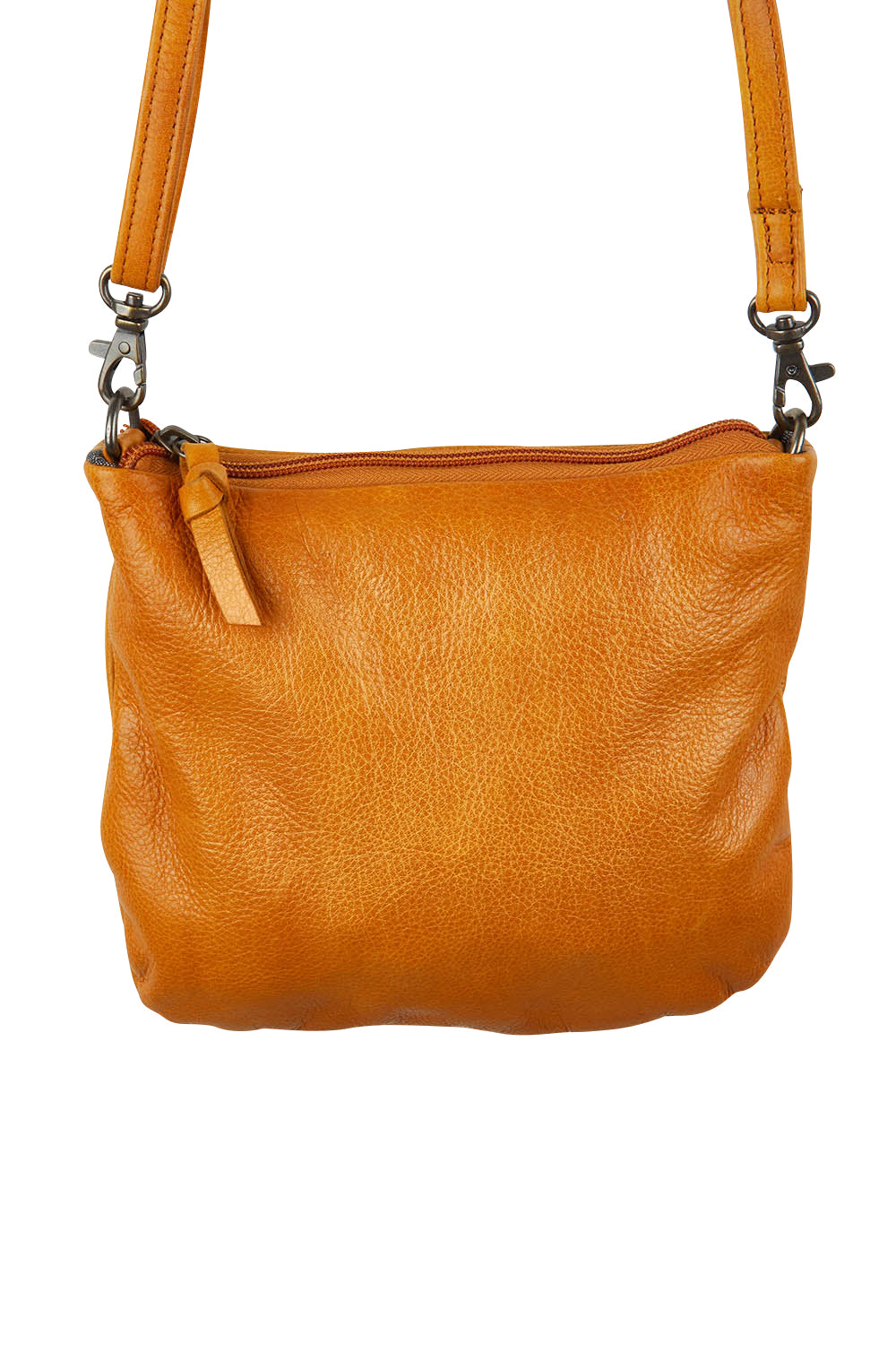 Product shot of the Castle In The Sky Leather Bag in colour Tan, detail
