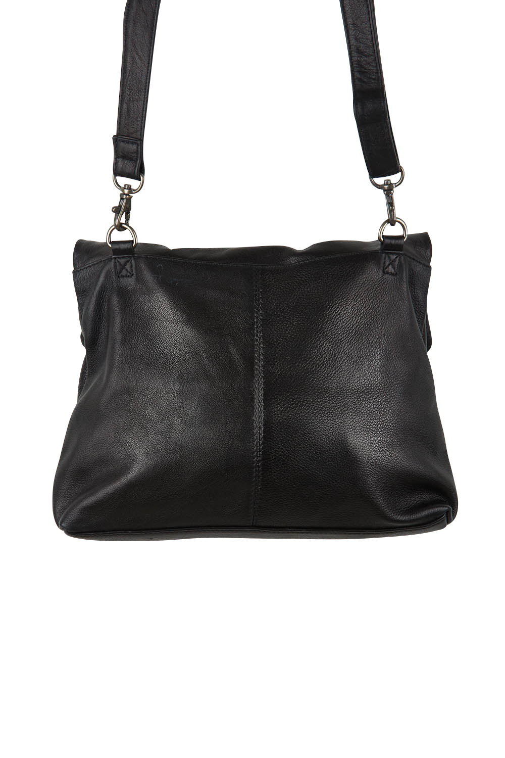Product shot of the Delphi Leather Bag in colour Black (Black), from the back