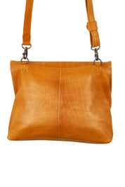 Product shot of the Delphi Leather Bag in colour Tan, from the back