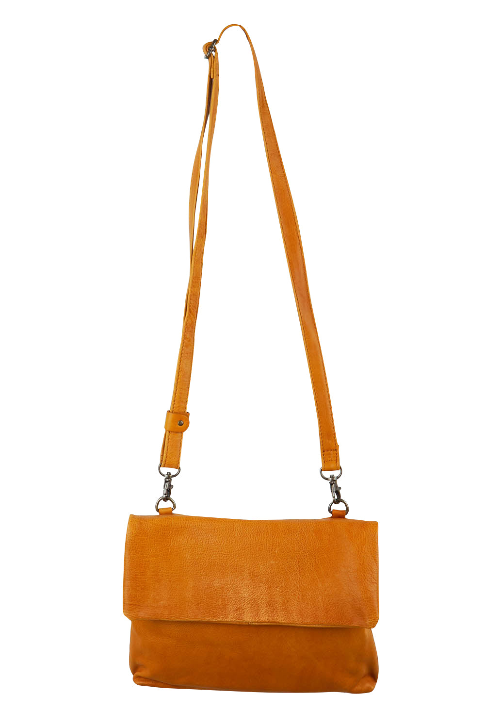 Product shot of the Delphi Leather Bag in colour Tan, from the front