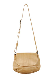 Product shot of the Grace Leather Bag in colour Sand, from the front