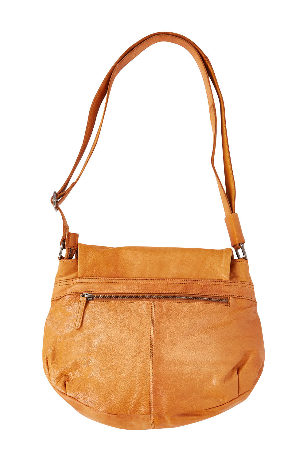 Product shot of the Grace Leather Bag in colour Tan, from the back