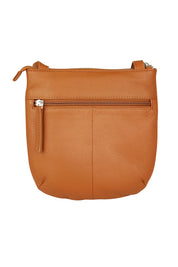 Product shot of the Isabella Crossbody Leather Bag in colour Tan, from the back